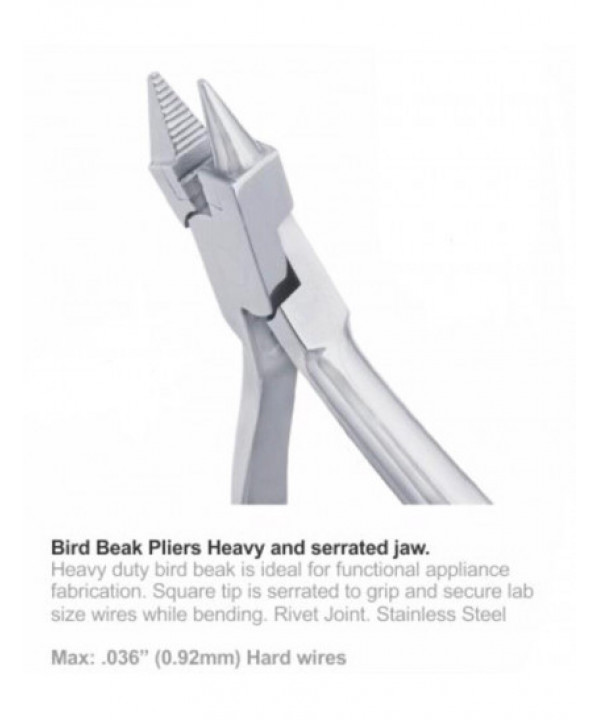 Lab Bird beak Pliers Serrated Tip 14cm