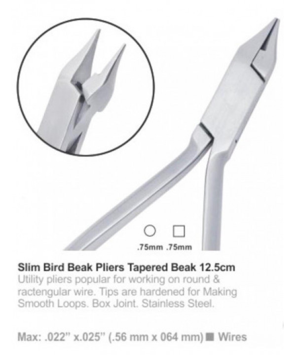 Slim Bird Beak Pliers Tapered 12cm