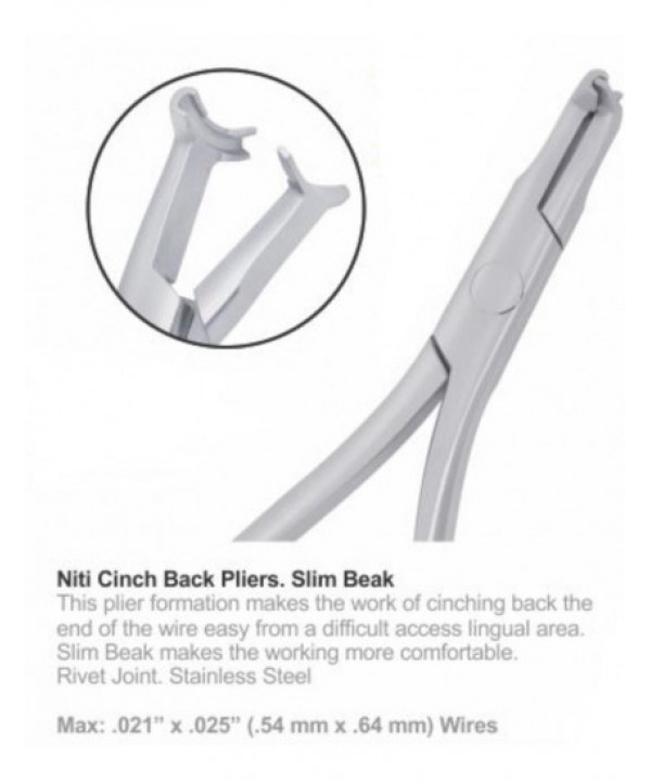 Niti Cinch Back Pliers, Slim Beak