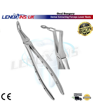 Dental Extracting Forceps Lower Roots, Micro Serrated Edges