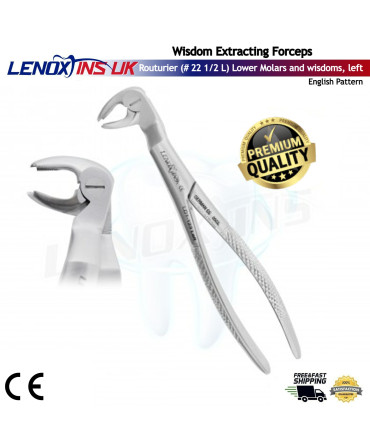 Extracting Forceps Routurier (# 22 1/2 L) Lower Molars and wisdoms, left