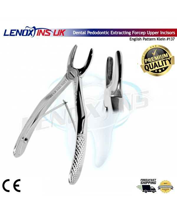 Baby Extracting Forceps English Pattern Klein #137 Pedodontic, Upper Incisors Spring handle