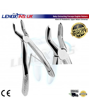 Baby Extracting Forceps English Pattern Klein #3 Pedodontic Upper Molars Universal