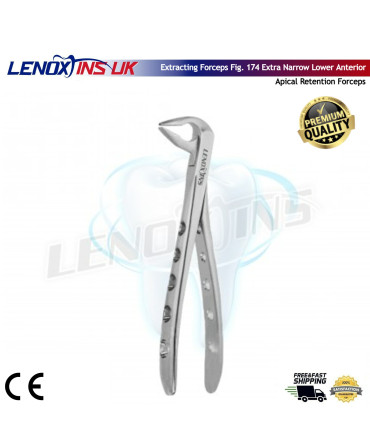 Extracting Forceps Fig. 174 Extra Narrow Lower Anterior Apical Retention Forceps