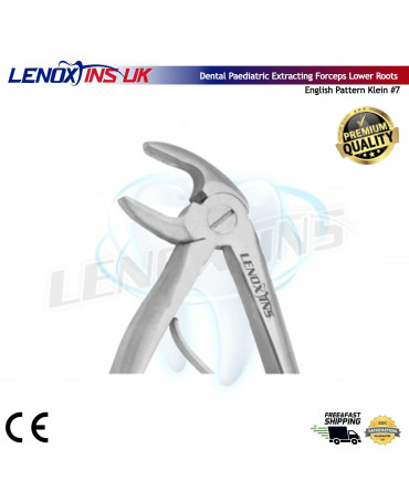 Baby Extracting Forceps English Pattern Klein #7 Pedodontic Lower Roots,