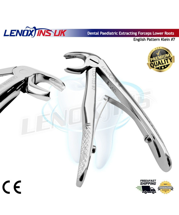 Baby Extracting Forceps English Pattern Klein #7 Pedodontic Lower Roots,