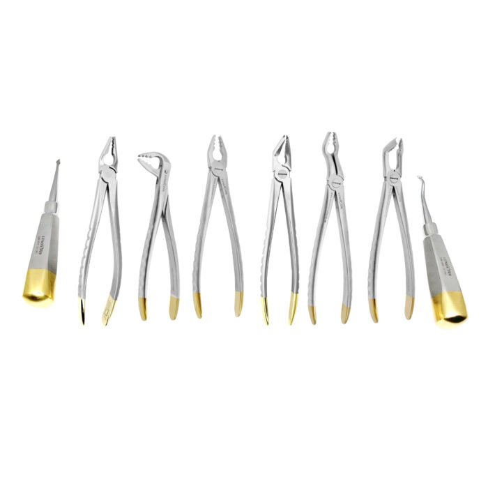 Universal Atraumatic Extraction Forceps + Elevators Set - Premium Dental Surgical Instrument Kit by Lenox Instruments - Image 1