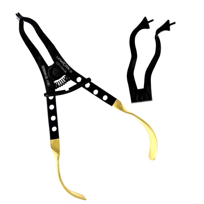 Ivory Rubber Dam Clamps Applicator Forceps - Black Line Endodontic Instrument - Image 1