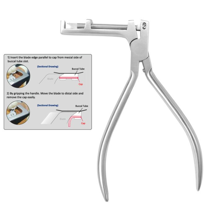 Buccal Tube Convertible Cap Removing Plier - Precision Tool for Orthodontic Applications - Image 1