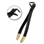 Deep Gripping Atraumatic Extraction Forceps, Lower Anterior, BLACK & GOLD Series - Premium Dental Surgical Instrument
