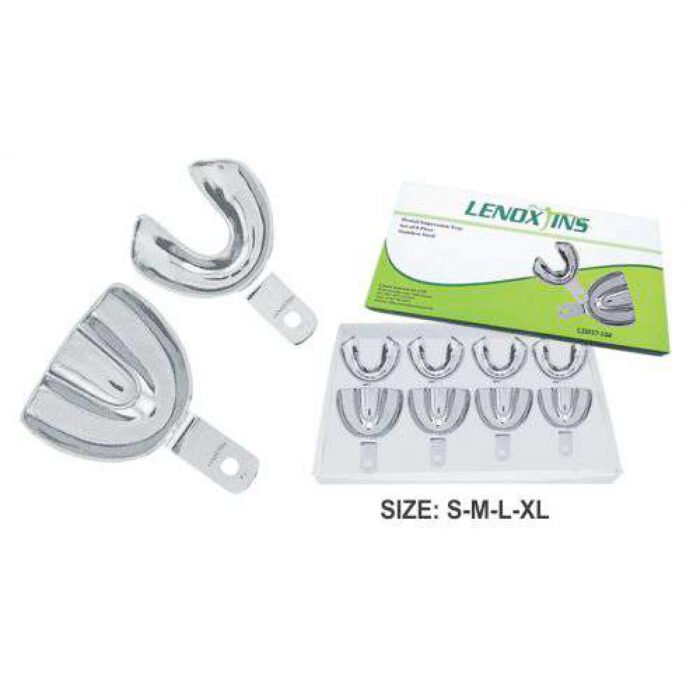 Impression Trays Dentulous Non-Perforated Set of 8 - Precision Tools for Dental Impressions - Image 1