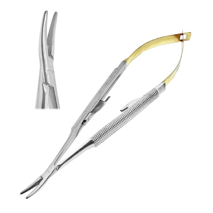 Castroviejo Needle Holders 14cm TC Curved - Precision Surgical Instrument - Image 1