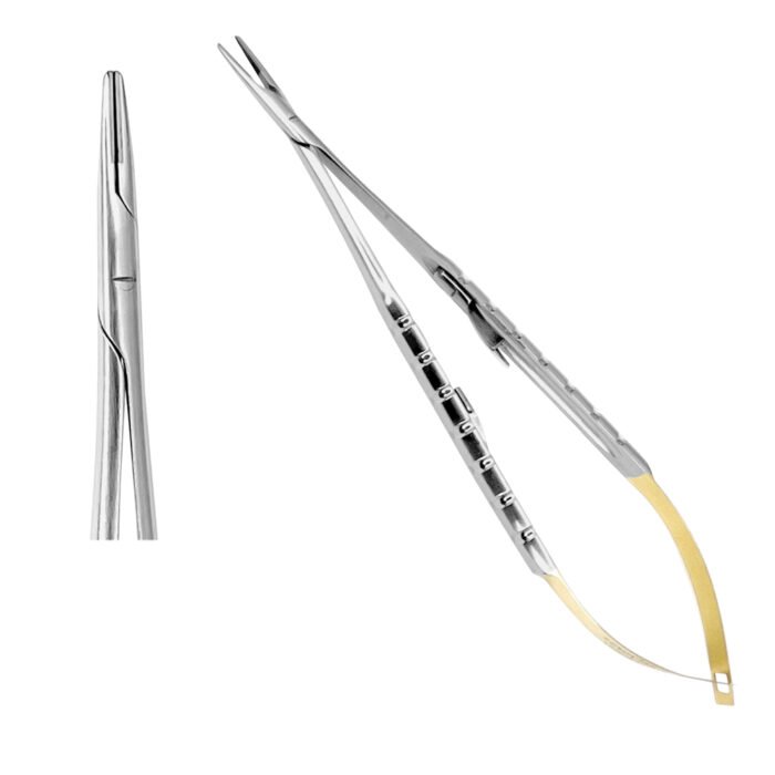 Castroviejo Needle Holders TC Fine Pointed 18cm STR - Precision Surgical Instrument - Image 1
