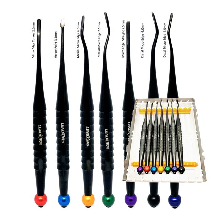 PDL Luxating Elevators Set of 7 Titanium Coated in Cassette - Premium Dental Surgical Instrument Set - Image 1