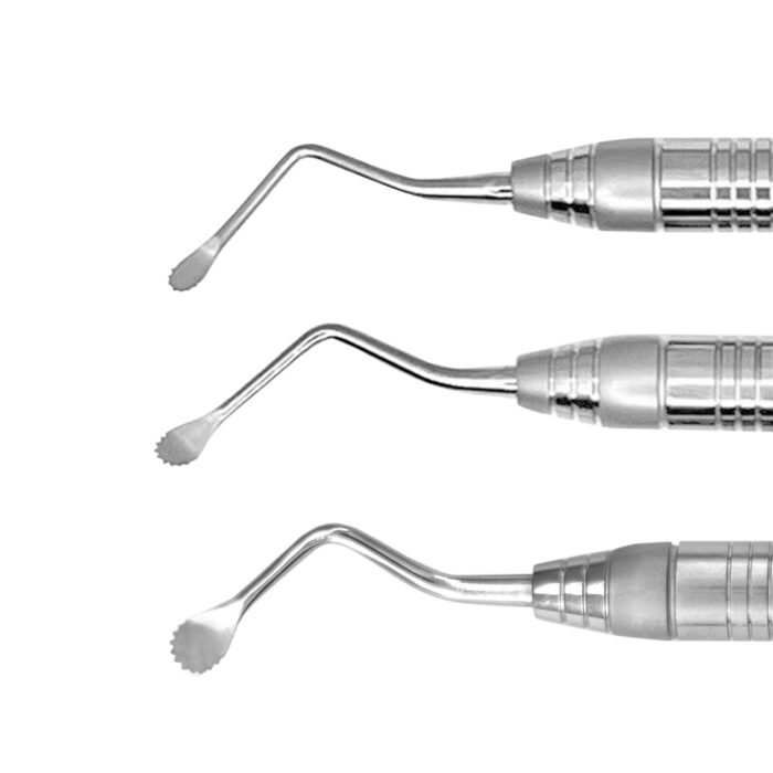 Lucas Bone Curettes Set of 3 Serrated - Precision Dental Surgical Instrument Set - Image 2