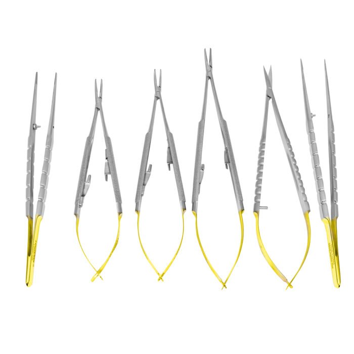 Micro Surgery Needle Holders-Scissors-Forceps Set CVD - Premium Curved Surgical Instrument Collection - Image 2