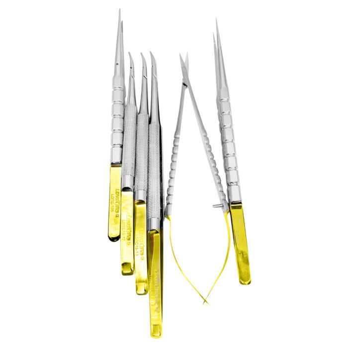 Micro Surgery Needle Holders-Scissors-Forceps Set CVD - Premium Curved Surgical Instrument Collection - Image 1