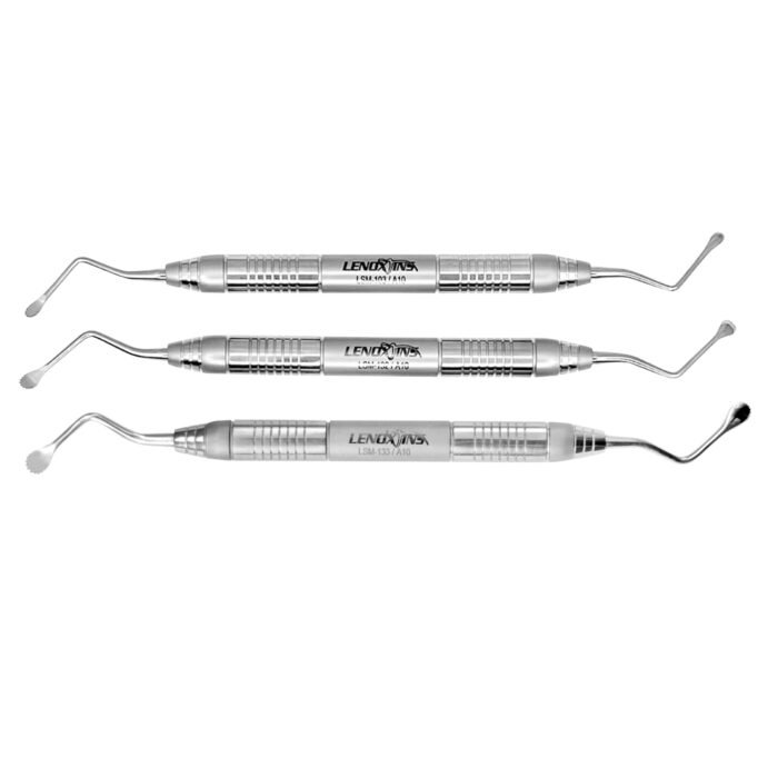 Lucas Bone Curettes Set of 3 Serrated - Precision Dental Surgical Instrument Set - Image 3