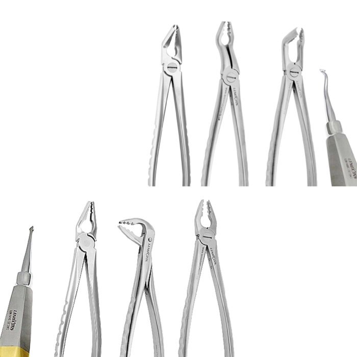 Universal Atraumatic Extraction Forceps + Elevators Set - Premium Dental Surgical Instrument Kit by Lenox Instruments - Image 2