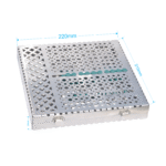 Dental Cassette Removeable Lid with compartment/silicon pad 220x215x35mm