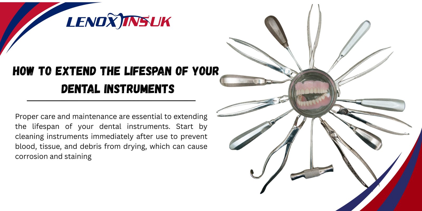 Dentist cleaning and maintaining dental instruments