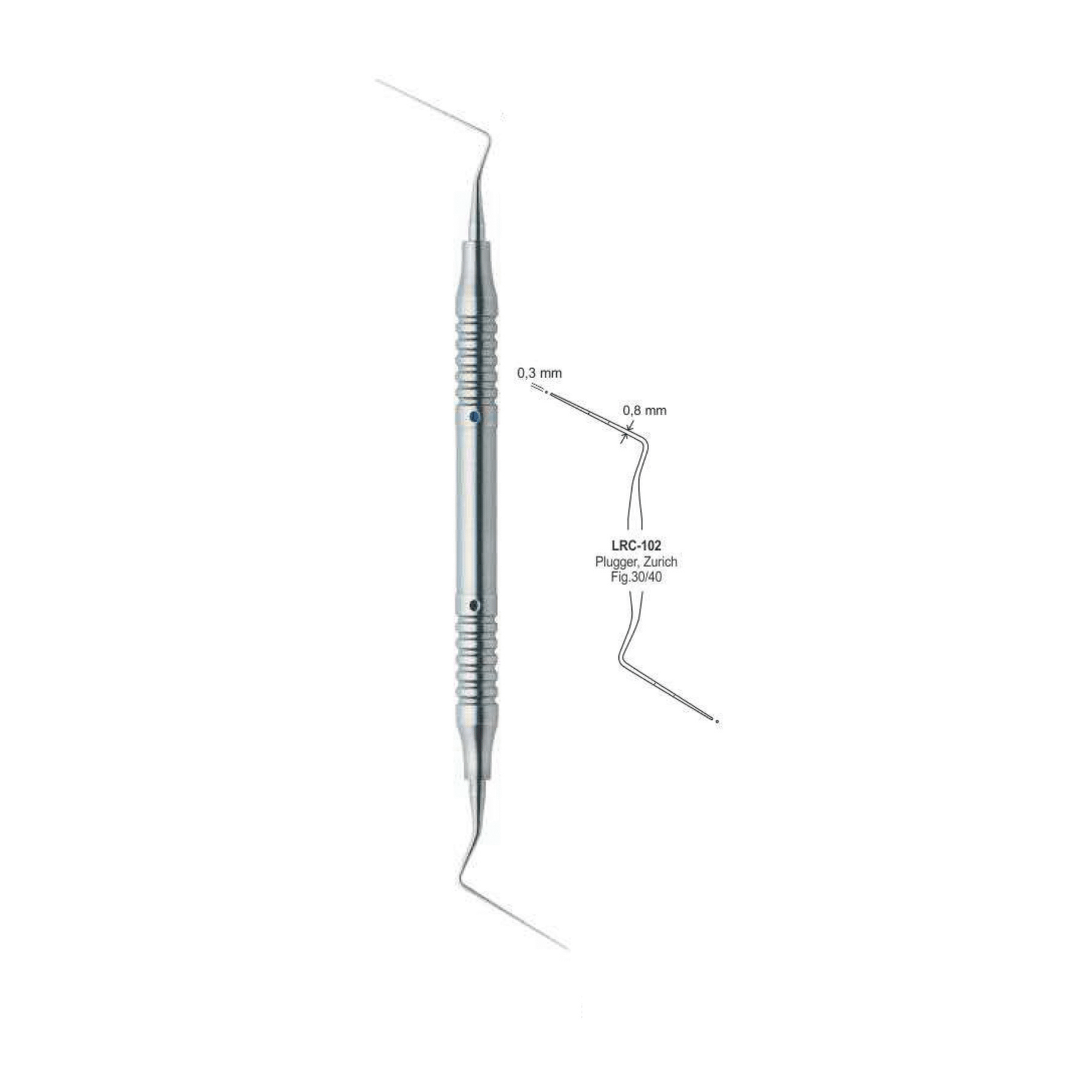 2-scaled-1.png Root Canal Double Ended Plugger Fig 30/40 0.3/0.8MM - Image 1